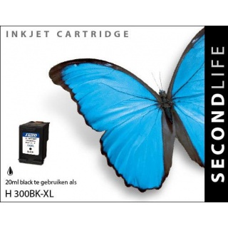 SecondLife HP 300 XL inkt cartridge zwart
