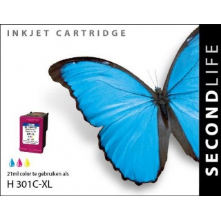 SecondLife HP 301 XL inkt cartridge kleur