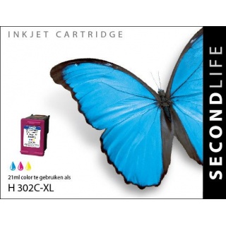 SecondLife HP 302 XL inkt cartridge kleur